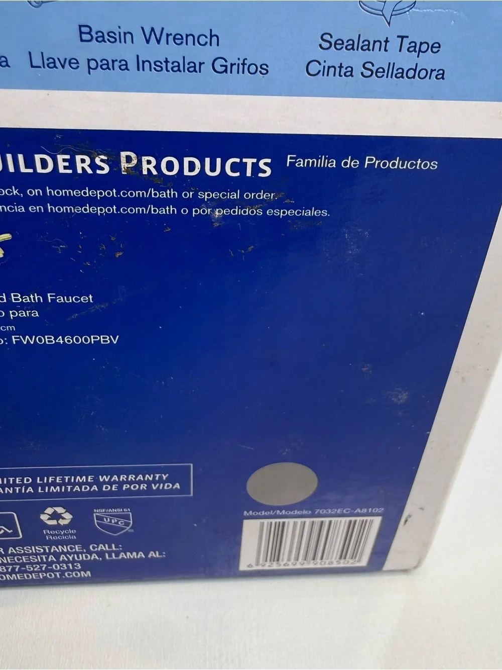 Glacier Bay Builders 523 918 Bath Faucet 4 Inch Center Set Polished Brass New